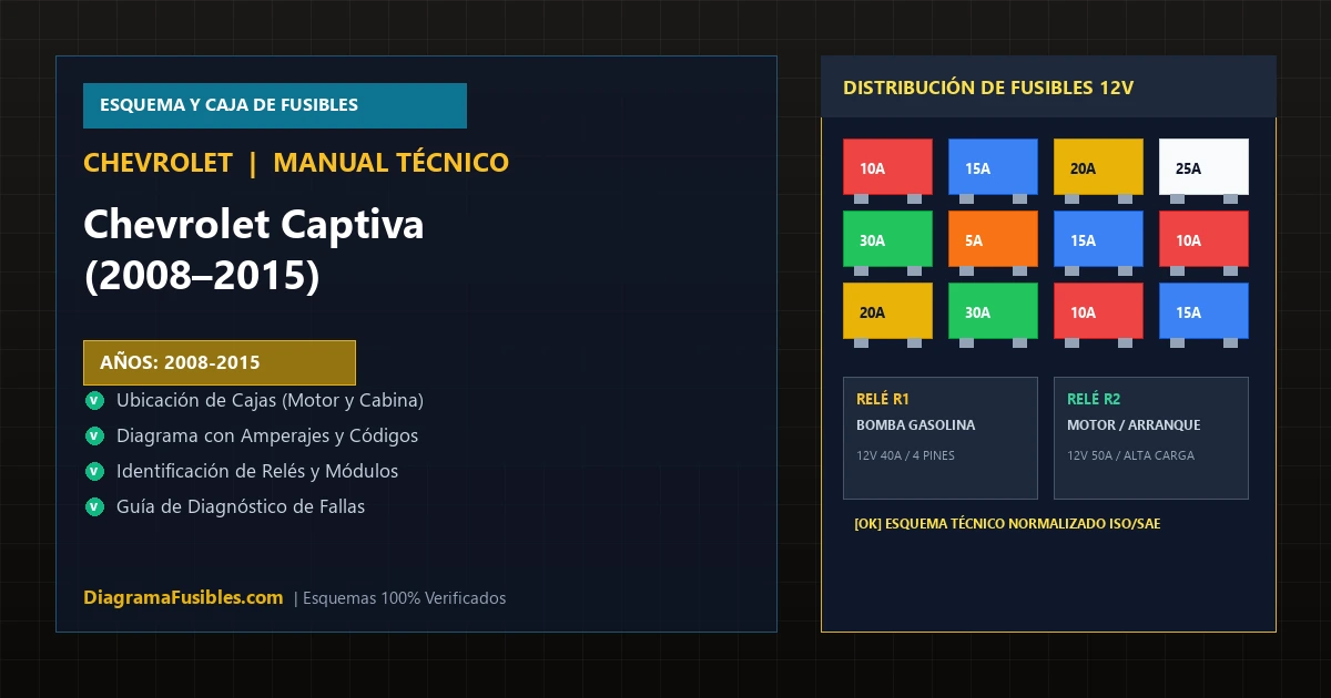 Diagrama de fusibles Chevrolet Captiva (2008–2015)