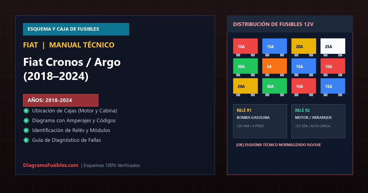 Diagrama de fusibles Fiat Cronos / Argo (2018–2024)