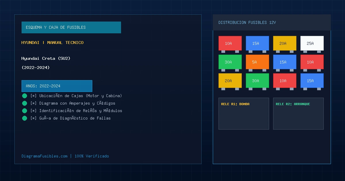 Diagrama de fusibles Hyundai Creta (SU2) (2022-2024)