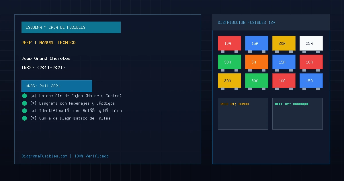 Diagrama de fusibles Jeep Grand Cherokee (WK2) (2011-2021)