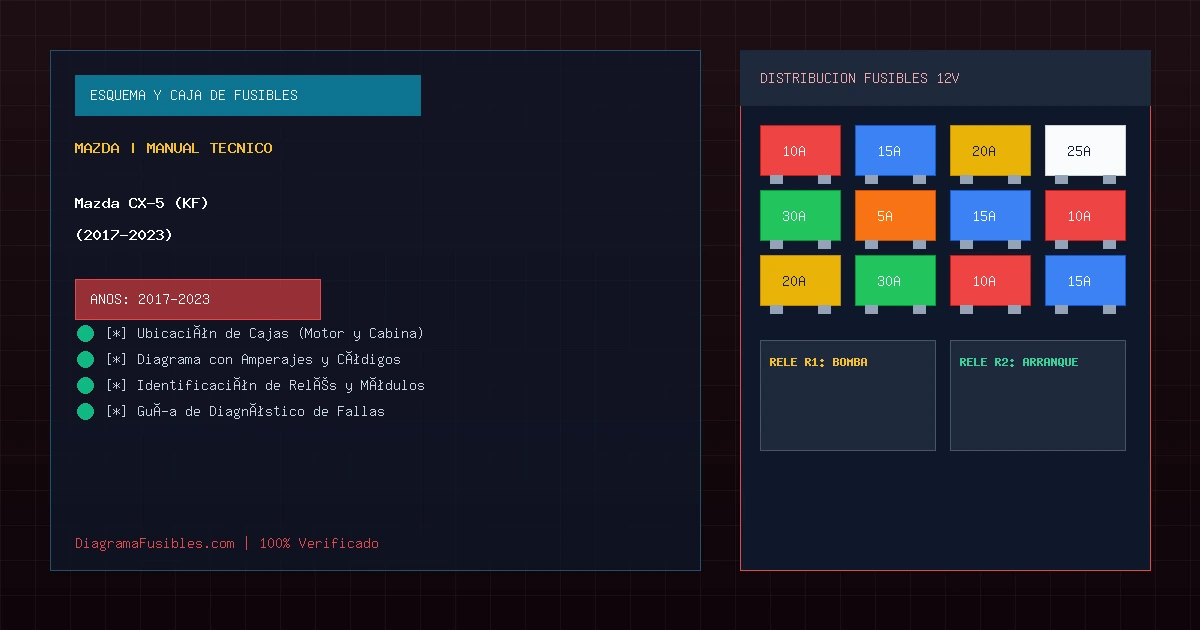 Diagrama de fusibles Mazda CX-5 (KF) (2017-2023)